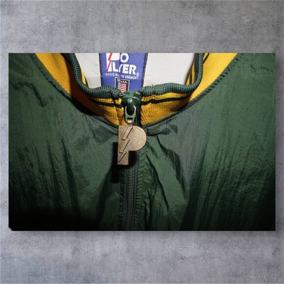 Vintage Green Bay Packers Pro Layer Windbreaker Jacket XXG Korea NFL Half Zip - Picture 7 of 11